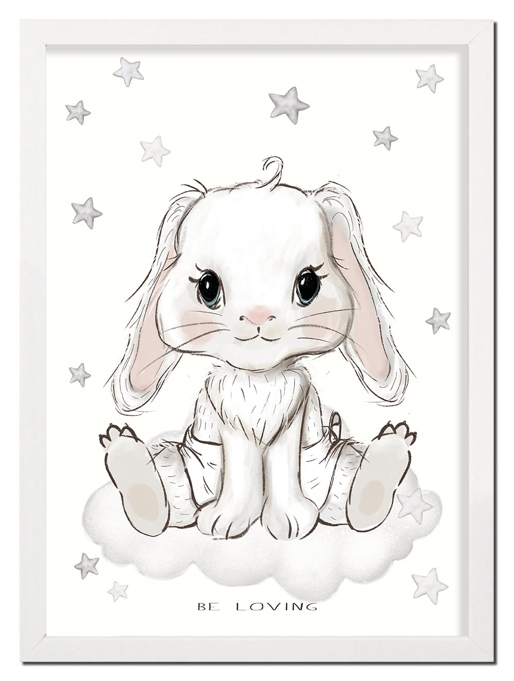 Ingen måde besværlige forbruge Be Loving Hvid kanin plakat - Mouseandpen