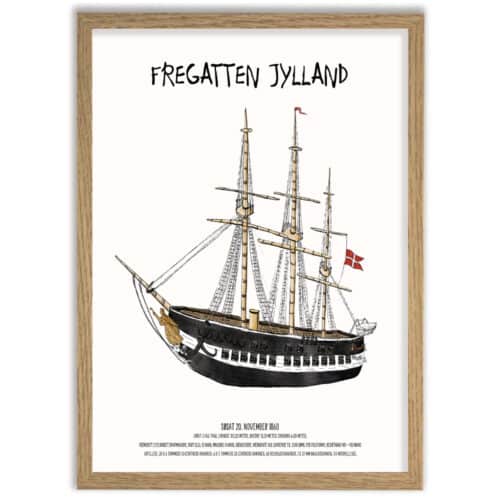A4 plakat med Fregatten Jylland.