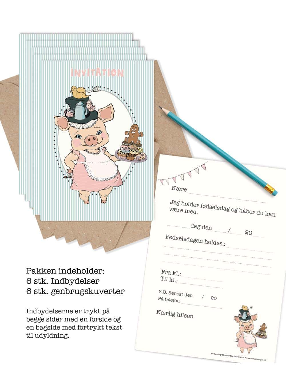 Madame Cupcake invitationer 6 stk. - Mouseandpen